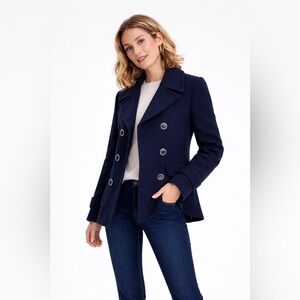 Maralyn & Me Navy Double Breasted Peacoat Blazer Jacket Women’s L NWT